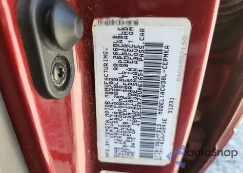 2002 Toyota Camry Le from USA, damaged, VIN 4T1BE32K72U061654